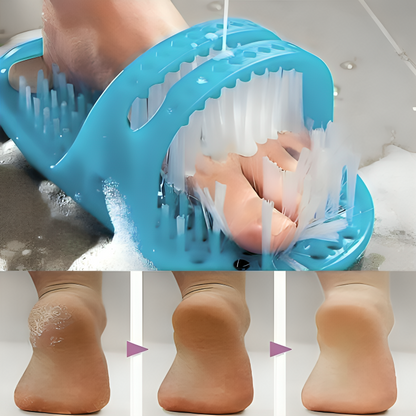 Bathroom Foot Care Tool Easy Feet Massager Clean Slipper with Scrubber Brush