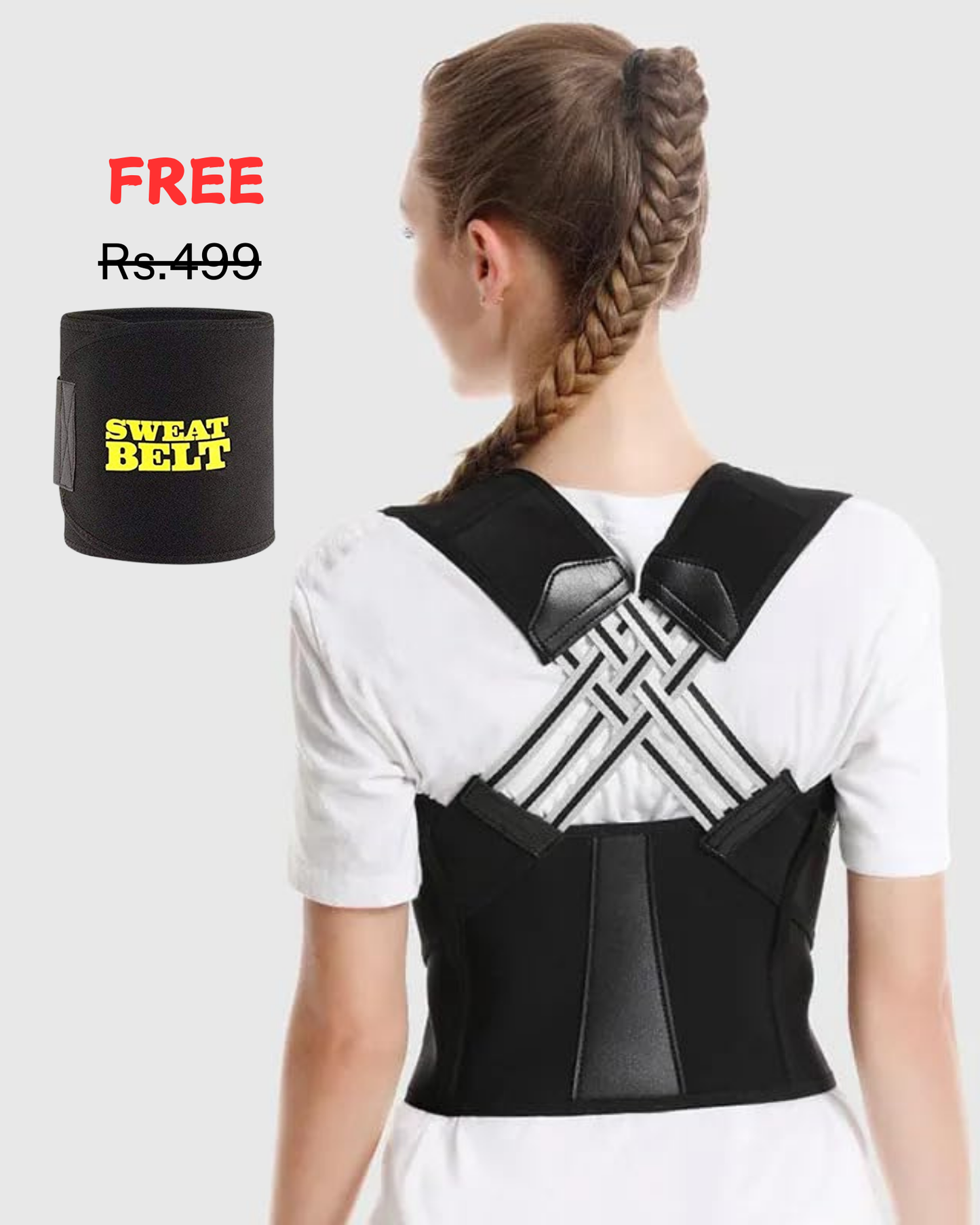 Adjustable Back Posture Corrector/ Slouching Relieve Pain Belt Men/Women With FREE Sweat Belt